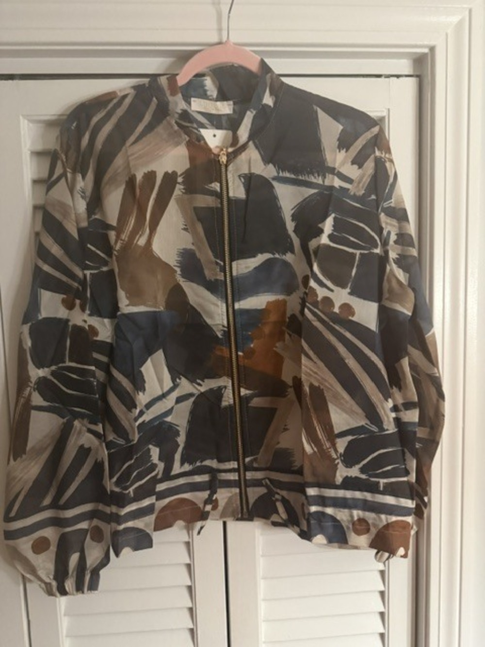 L1200 Loowie Lightweight Abstract Print Tencel Jacket |  One Size S-L